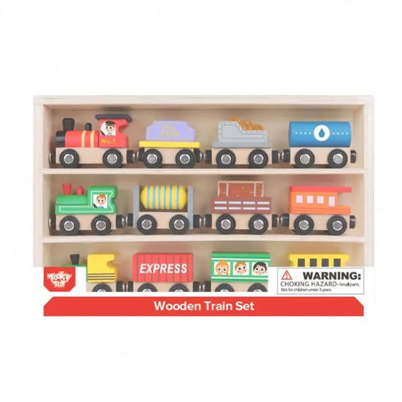 Tooky Toy Co Wooden Train Set  30x22x4cm