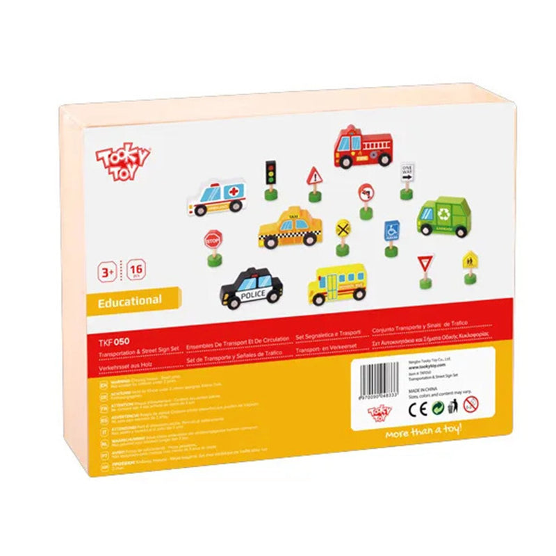 Tooky Toy Co Transportation & Street Sign Set  30x22x4cm