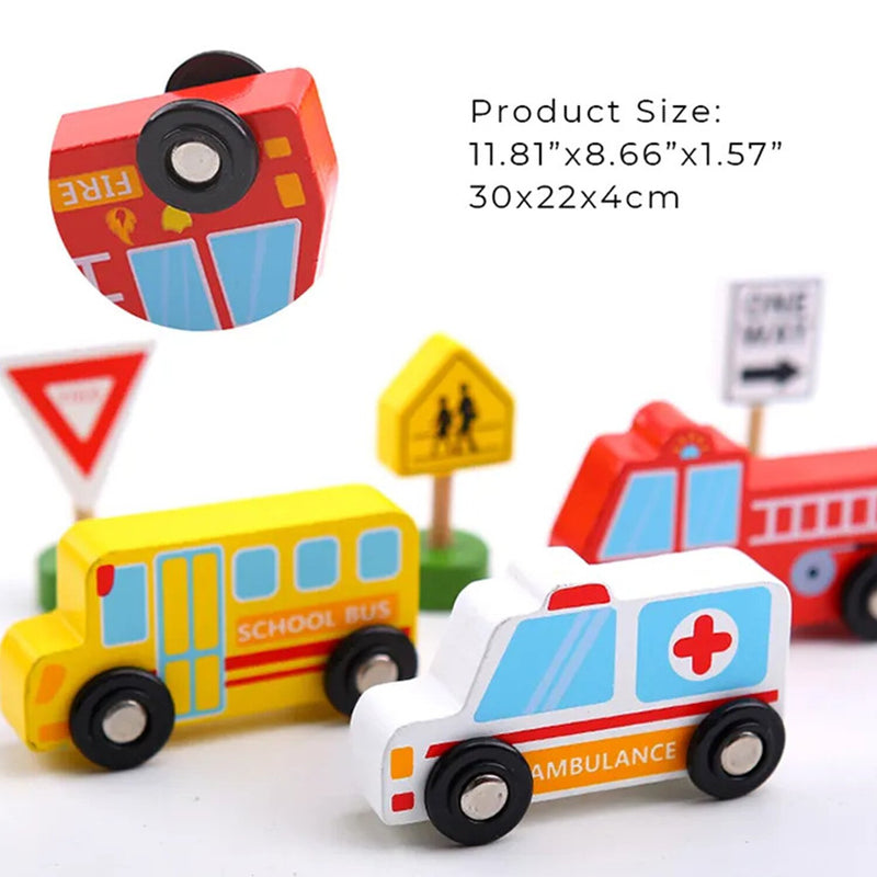 Tooky Toy Co Transportation & Street Sign Set  30x22x4cm