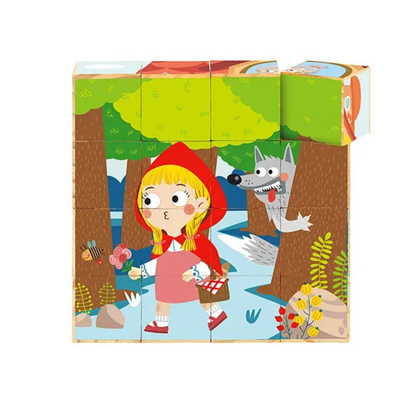 Tooky Toy Co Block Puzzle - Little Red Riding Hood  14x14x4cm