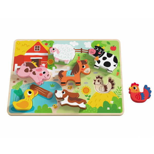 Tooky Toy Co Chunky Puzzle - Farm  30x21x2cm