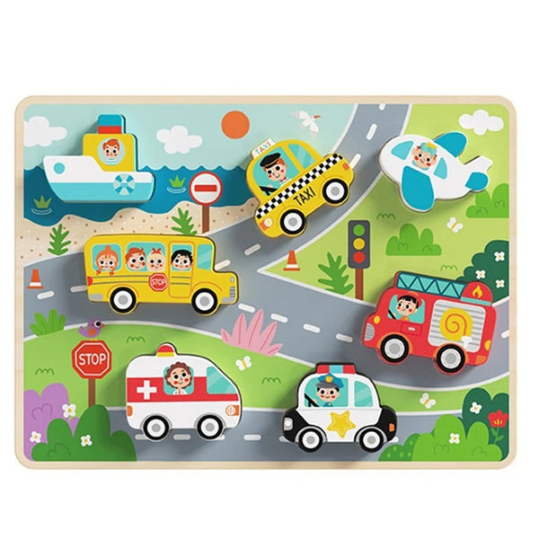 Tooky Toy Co Chunky Puzzle - Transportation  30x21x2cm
