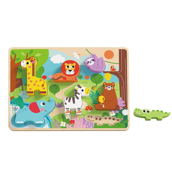 Tooky Toy Co Chunky Puzzle - Animal  30x21x2cm