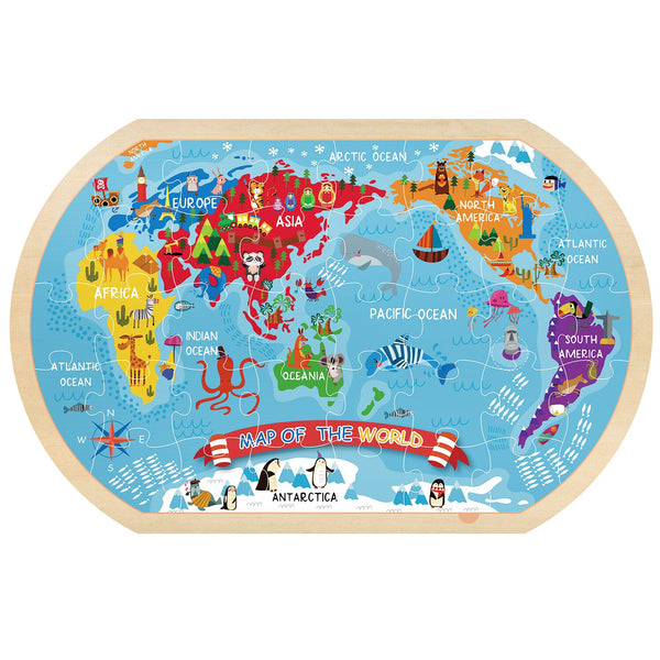 Tooky Toy Co World Map Puzzle  45x30x1cm