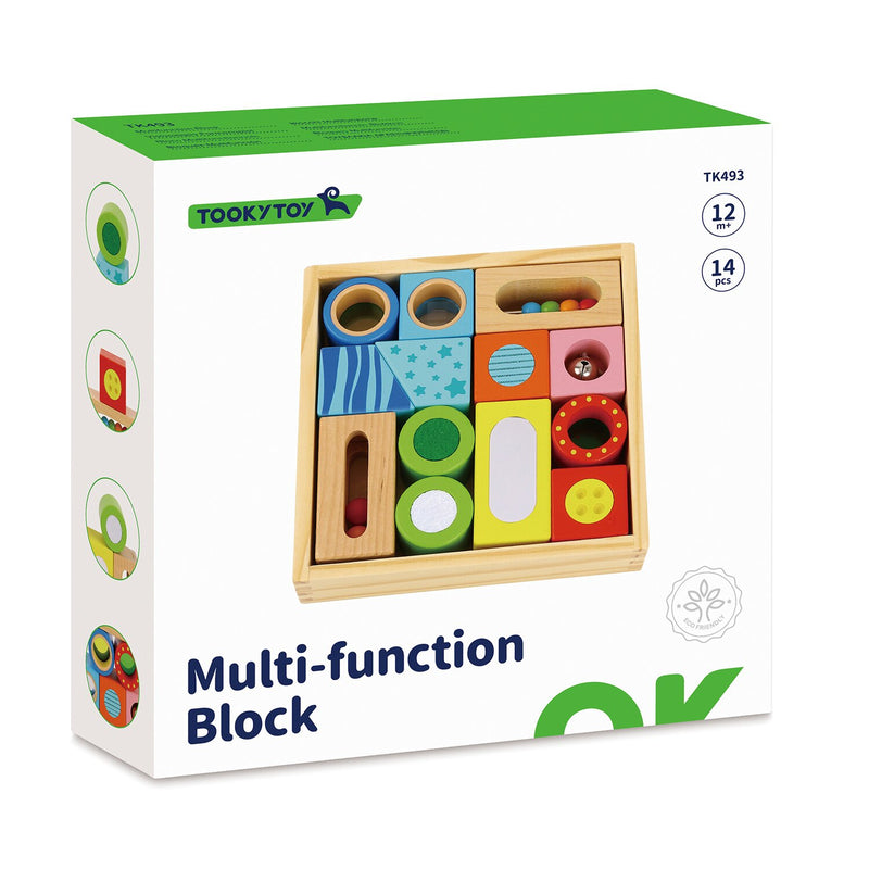Tooky Toy Co Multifunction Blocks with Texture and Sound  19x5x19cm