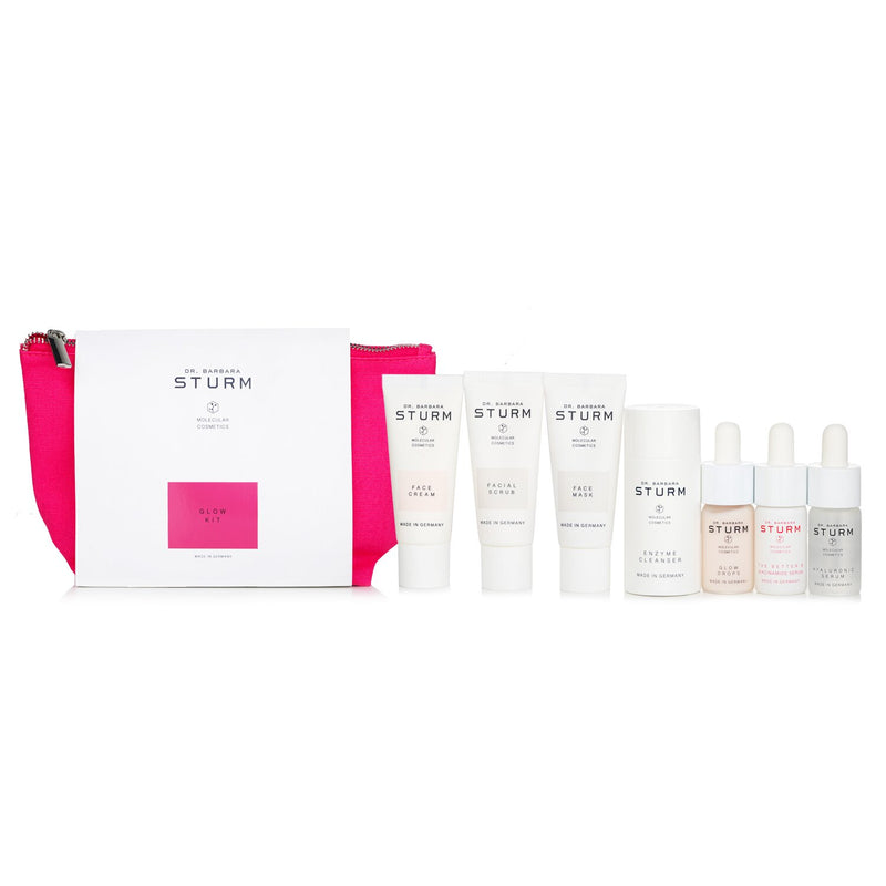 Dr. Barbara Sturm GLOW KIT:FACIAL SCRUB, FACE MASK, HYALURONIC SERUM, FACECREAM,GLOW DROPS,ENZYME CLEANSER,THE BETTER B NIACINAMIDE SERUM  7pcs+1bag