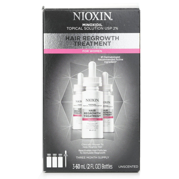 Nioxin Hair Regrowth Treatment 2% Minoxidil For Women 90 Day  3x60ml/2oz