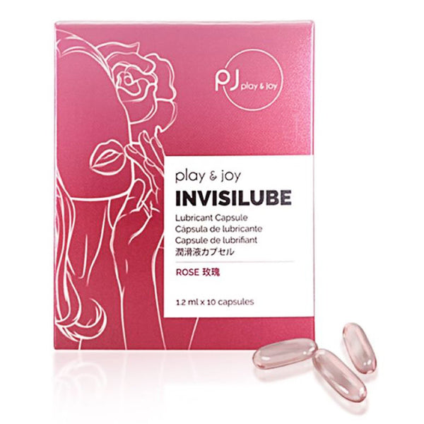 PLAY & JOY InvisiLube Capsule Silicone Lubricant - Rose 10 pcs  10pcs/box