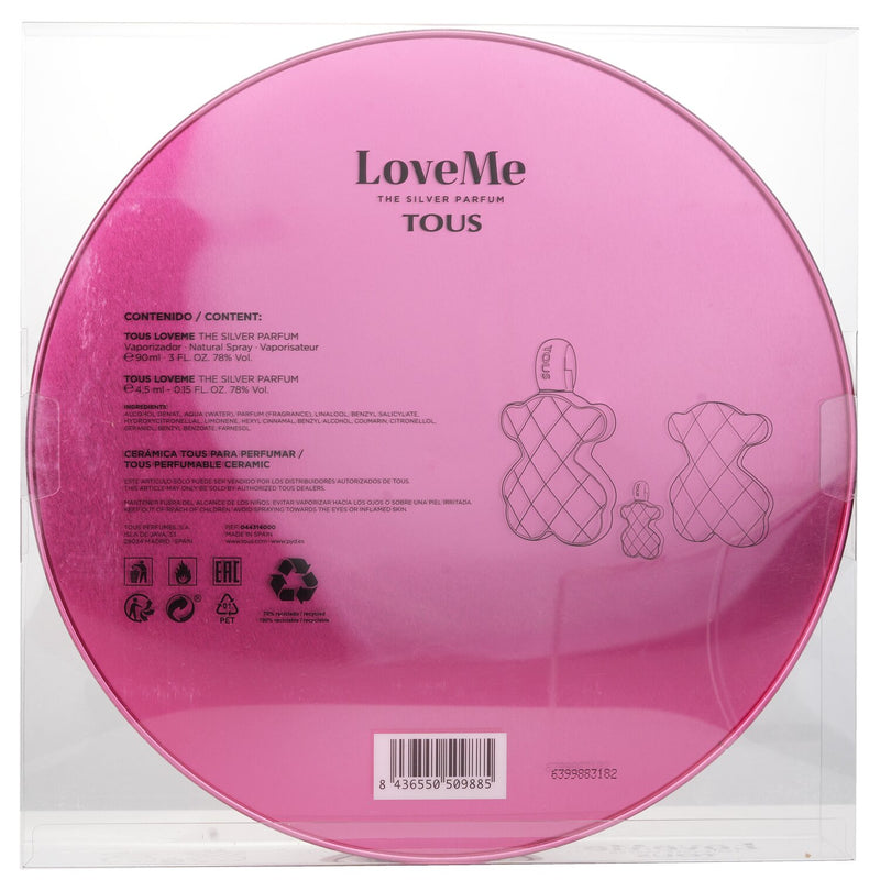 Tous Love Me The Silver Set: Eau De Parfum Spray 90ml + 4.5ml + Perfumable Ceramic  3pcs