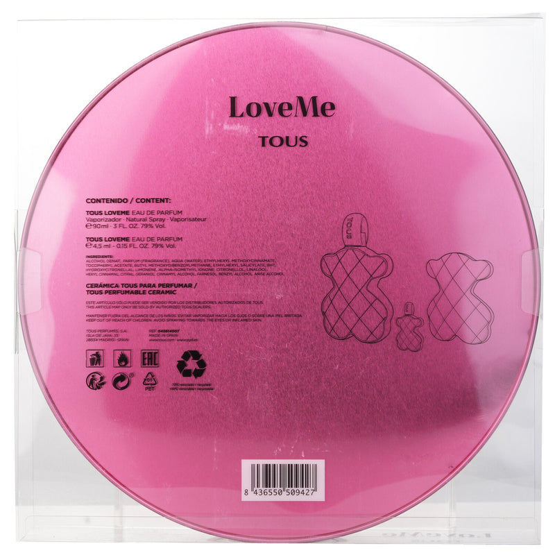 Tous Love Me The Silver Set: Eau De Parfum Spray 90ml + 4.5ml + Perfumable Ceramic  3pcs