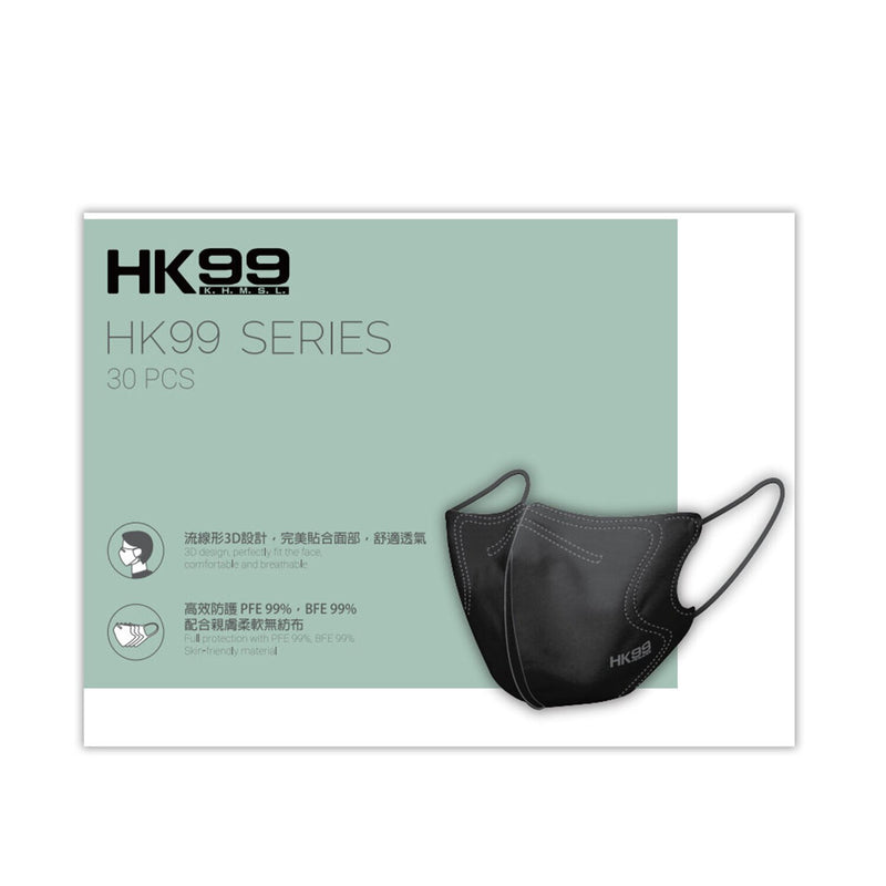 HK99 HK99 - (Normal Size) 3D Mask (30 pieces) Black  24 x 12.5 cm