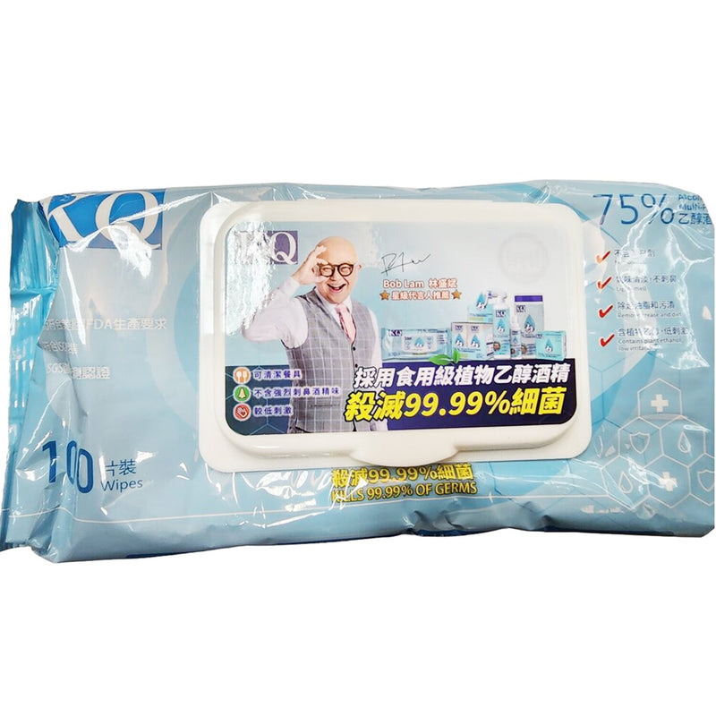 KQ KQ - 75%Alcohol (Ethanol) Multi-Purpose Disinfectant Wipes  100 pcs