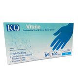 KQ KQ - Vitrile Disposable Vinyl & Nitrile Blend Gloves -blue (M)  M