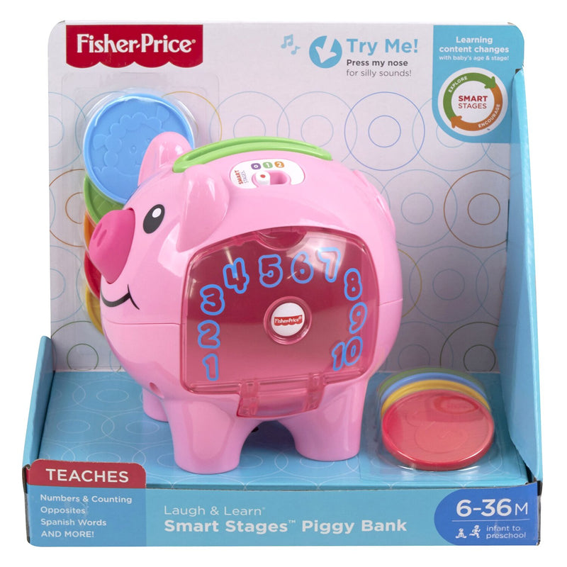 Fisher-Price Count & Learn Piggy Bank includes Smart Stages? Technology  16x27x24cm