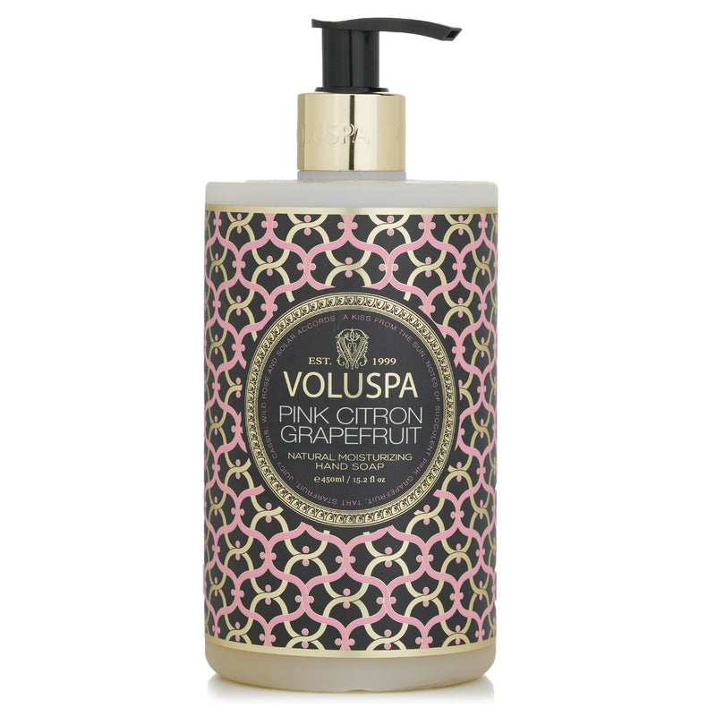 Voluspa Pink Citron Grapefruit Hand Soap - Ripe Citron Grapefruit, Tart Cassis & Subtle Rose  450ml/15.2oz