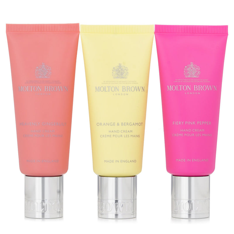 Molton Brown Hand Care Gift Set: Heavenly Gingerlily 40ml + Orange & Bergamot 40ml + Fiery Pink Pepper 40ml  3x40ml/1.4oz