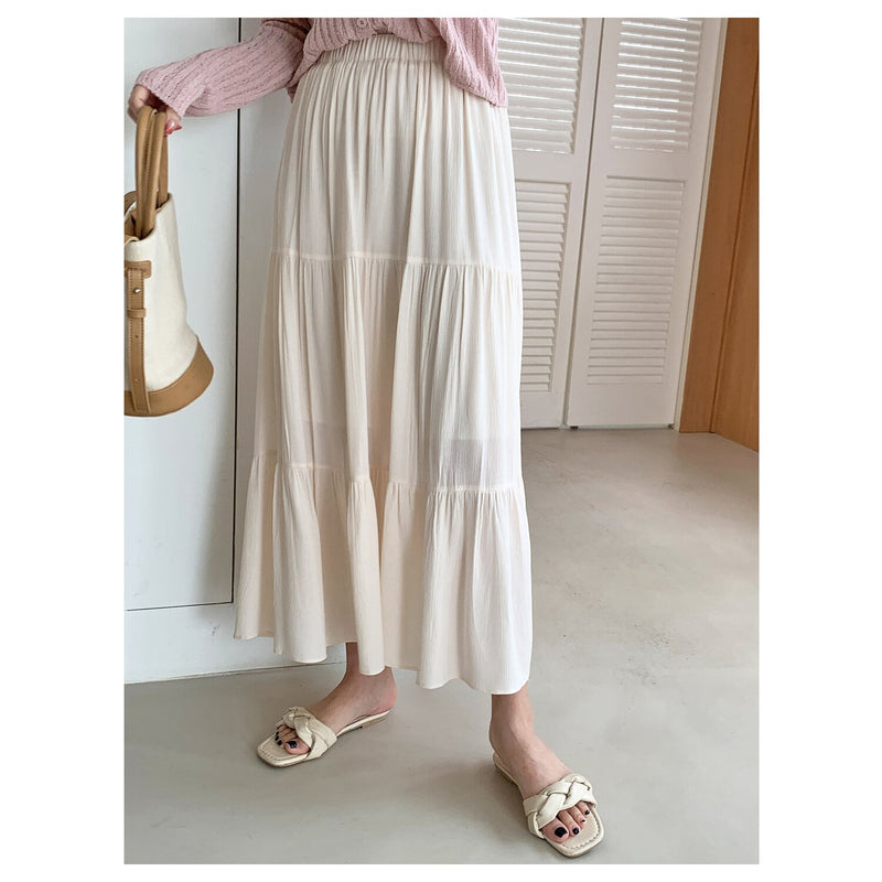 Trendywhere Tiered Flare Long Skirt  Free (XS-M)