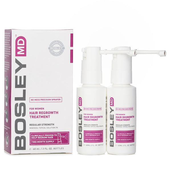 Bosley Womens Hair Regrowth Treatment Spray (Minoxidil Topical Solution 2%)  60ml x 2