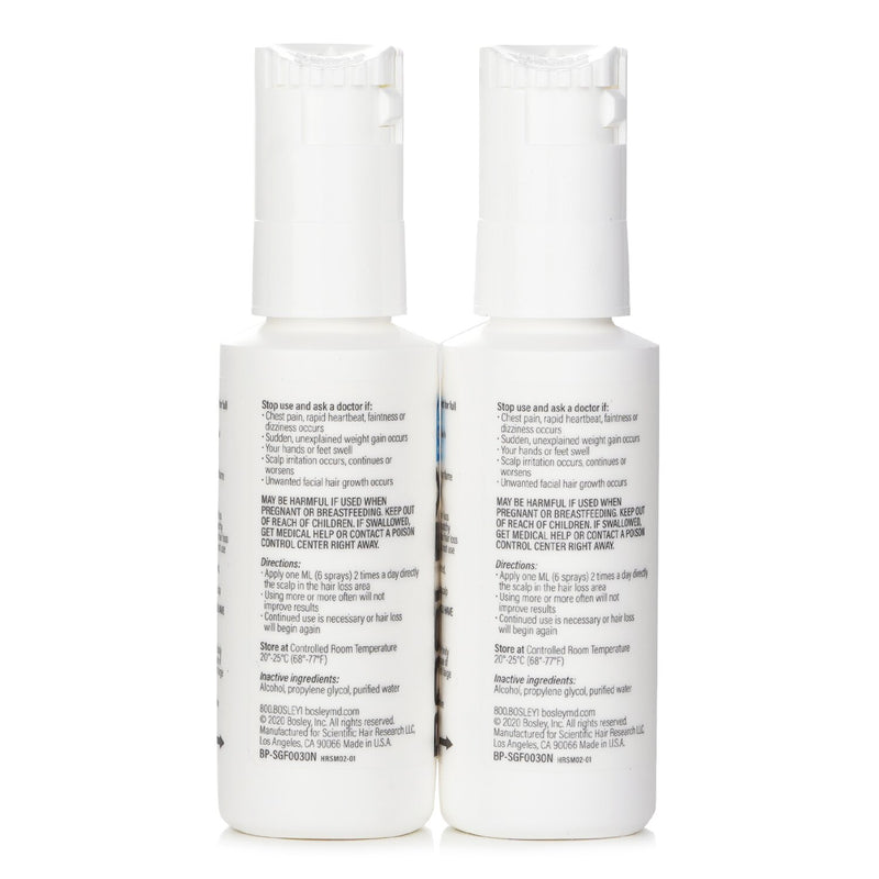 Bosley Men's Hair Re growth Treatment Spray (Minoxidil Topical Solution 5%)  60ml x 2