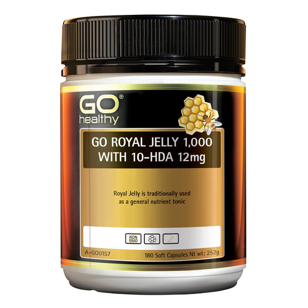 Go Healthy [Authorized Sales Agent] GO Healthy GO Royal Jelly 1,000 with 10-HDA 12mg SoftGel Capsules - 180 Pack  180pcs/box