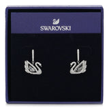 Swarovski Dancing Swan drop earrings Swan 5514420 - White, Rhodium plated  White