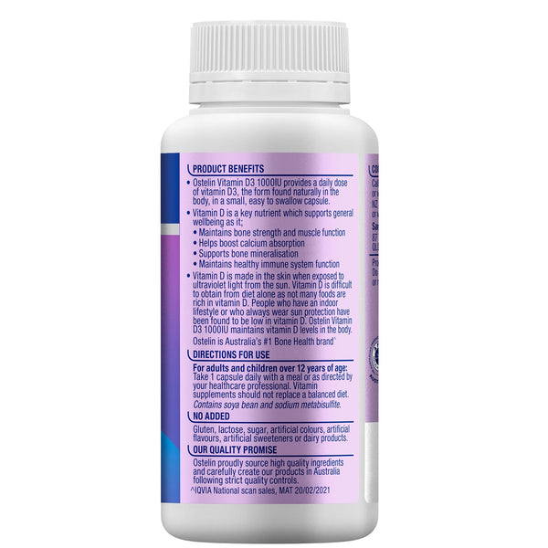 Ostelin [Authorized Sales Agent] Ostelin Vitamin D3 1000IU - 250 Capsules  250pcs/box