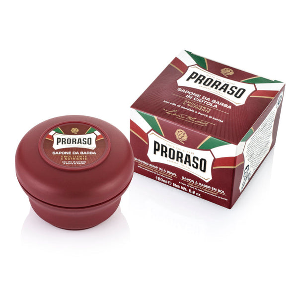 Proraso Red Shaving Soap in a Bowl (Sandalwood & Shea Butter) 150ml/5oz