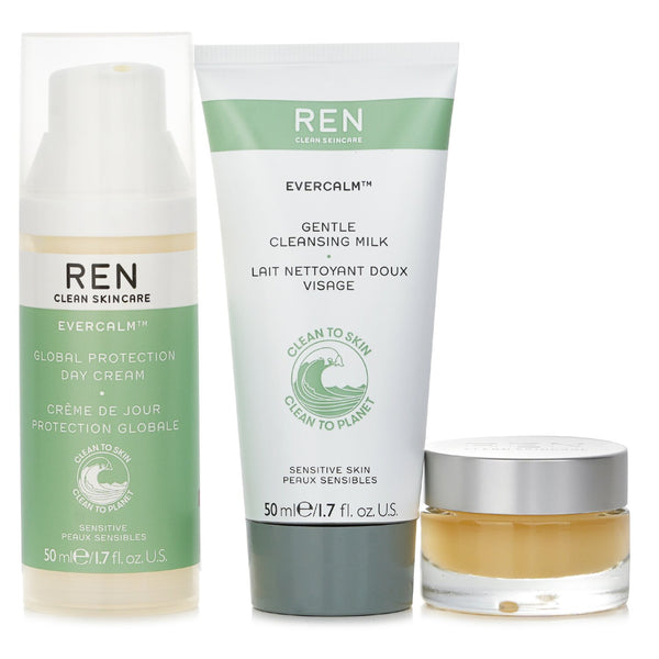 Ren Skin Care Xmas Set: Cleansing Milk 50ml + Day Cream 50ml + Overnight Recovery Balm 15ml  3pcs