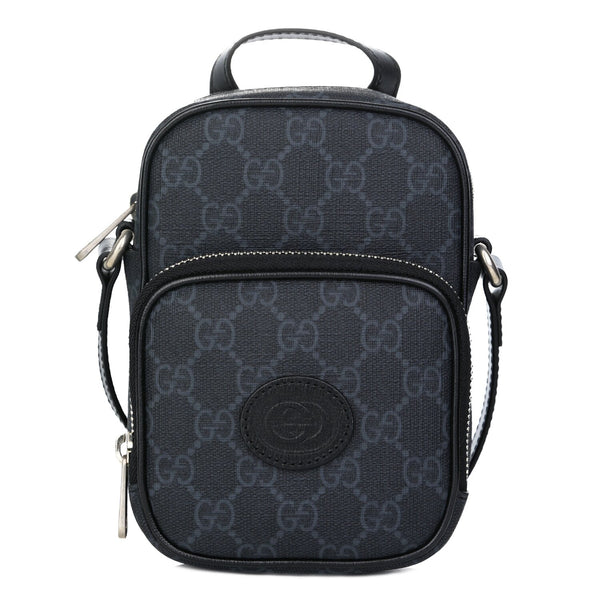 Gucci Interlocking G Mini Shoulder Bag 672952  Black