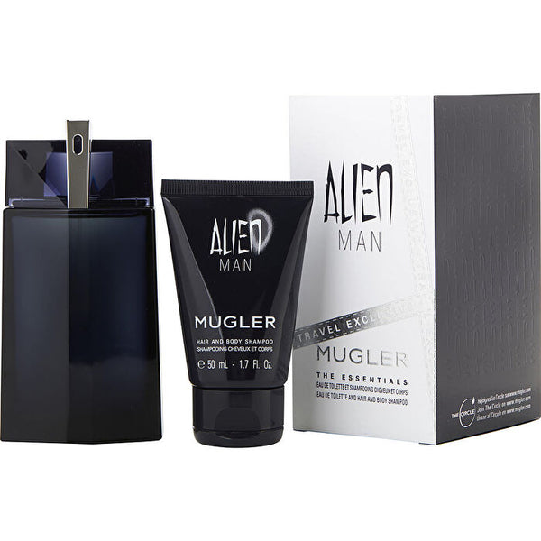 Thierry Mugler (Mugler) Alien Man Eau De Toilette Refillable Spray & Hair And Body Shampoo 50ml/1.7oz (travel Offer ) 100ml/3.4oz