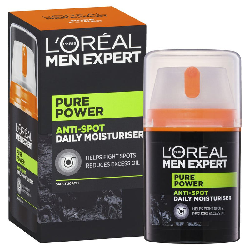 L'Oreal Paris Men Daily Moisturiser Pure Power Anti Spot 50ml