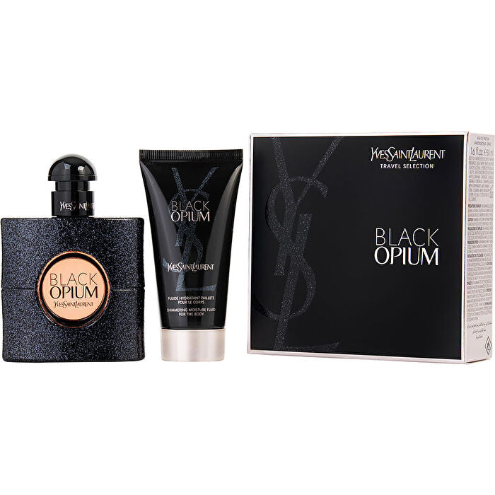 Yves Saint Laurent Black Opium Eau De Parfum Spray 50ml/1.6oz & Shimmering Body Lotion 50ml/1.7oz
