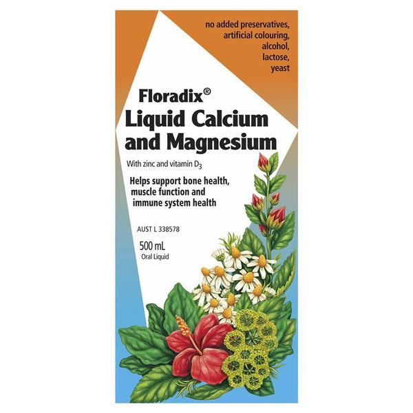 Floradix Calcium Magnesium With Zinc And Vitamin D 500ml New