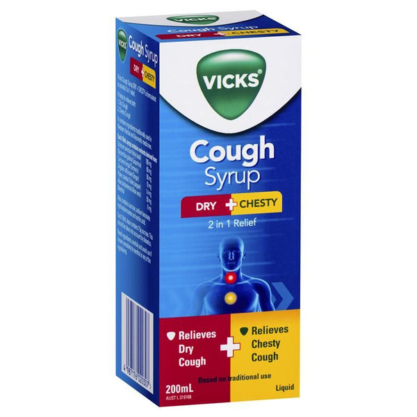 Vicks 2 in 1 Dry+Chesty Cough 200ml