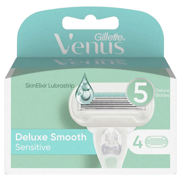 Gillette Venus Deluxe Smooth Sensitive Women's Razor Refills 4 Pack