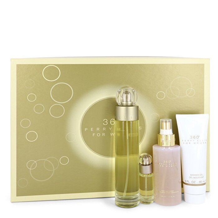 Perry Ellis Perry Ellis 360 Gift Set - Eau De Toilette Spray + Body Mist + 3 oz Shower Gel + .25 Mini Eau De Toilette Spray 4 oz