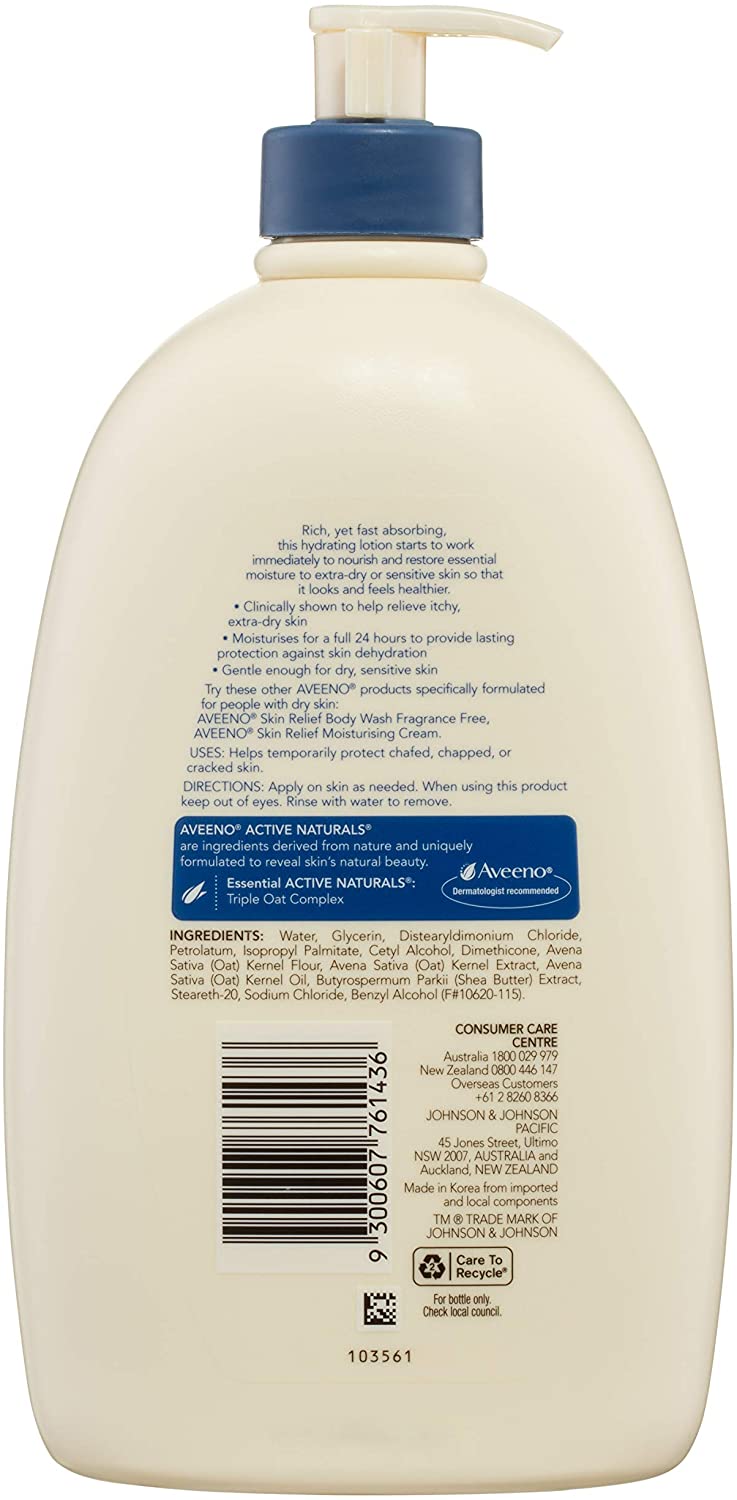 Aveeno Skin Relief Moisturising Lotion Fragrance Free 1L