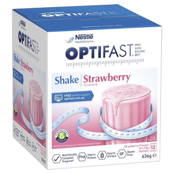 Optifast VLCD Shake Strawberry Flavour 12 x 53g Sachets