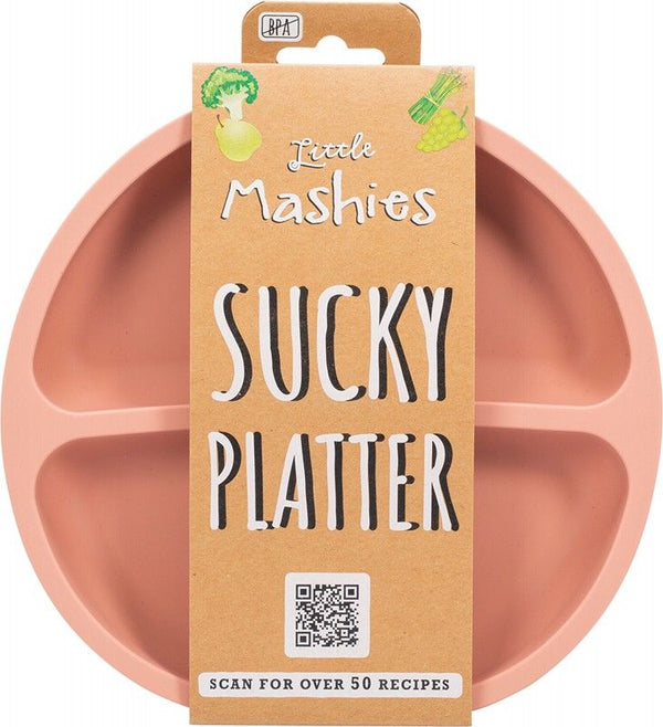 Little Mashies Silicone Sucky Platter Plate Blush Pink