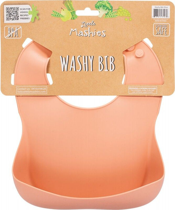 Little Mashies Silicone Washy Bib Blush Pink