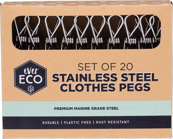 Ever Eco Stainless Steel Clothes Pegs Premium Marine Grade X20