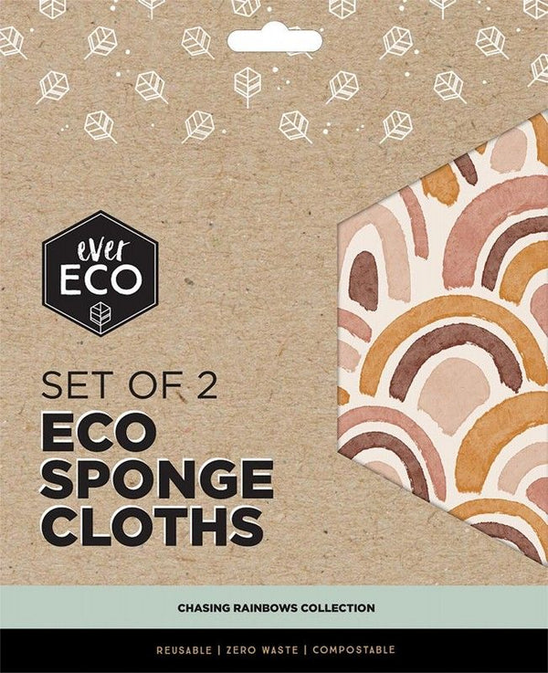 Ever Eco Sponge Cloths Chasing Rainbows Collection X2