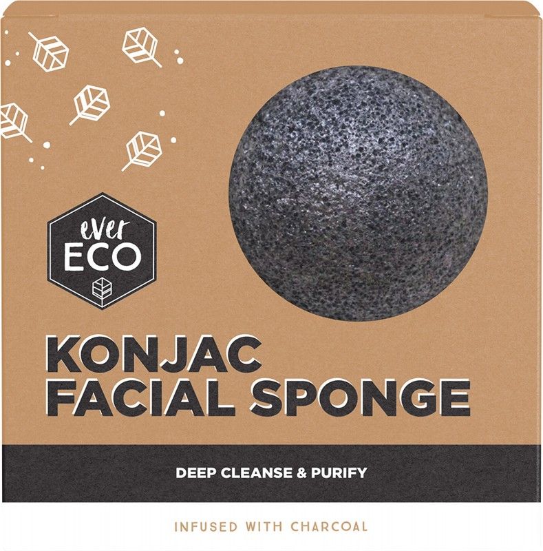 Ever Eco Konjac Facial Sponge Charcoal X1