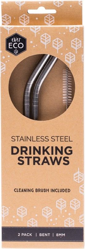 Ever Eco Stainless Steel Straws Bent X2