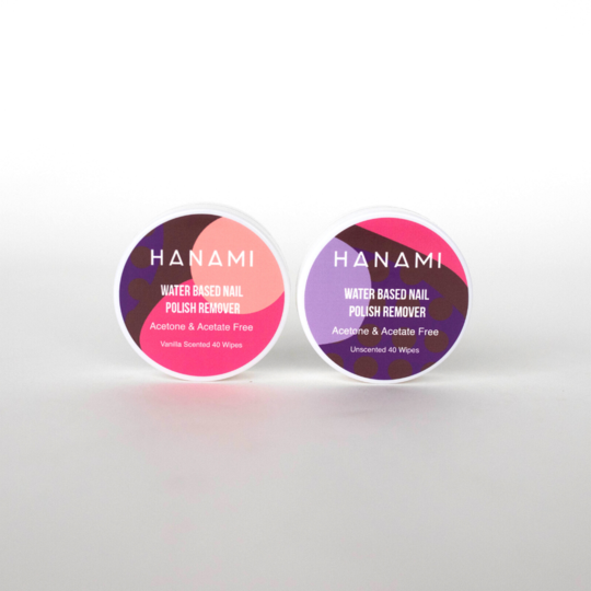 Hanami Nail Polish Remover Water Based Wipes 40 Pack - Vanilla