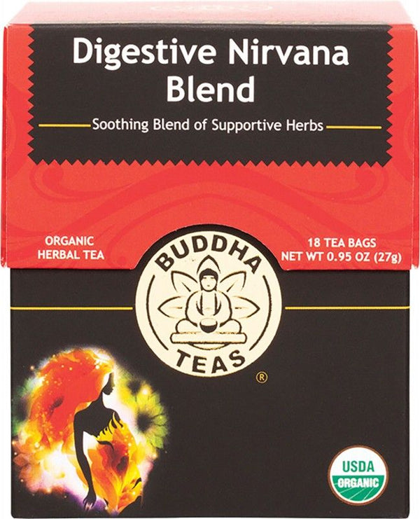 Buddha Teas Organic Herbal Tea Bags Digestive Nirvana Blend 18s
