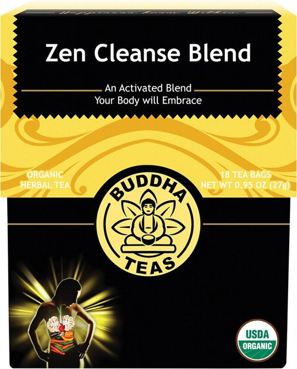 Buddha Teas Organic Herbal Tea Bags Zen Cleanse Blend 18s