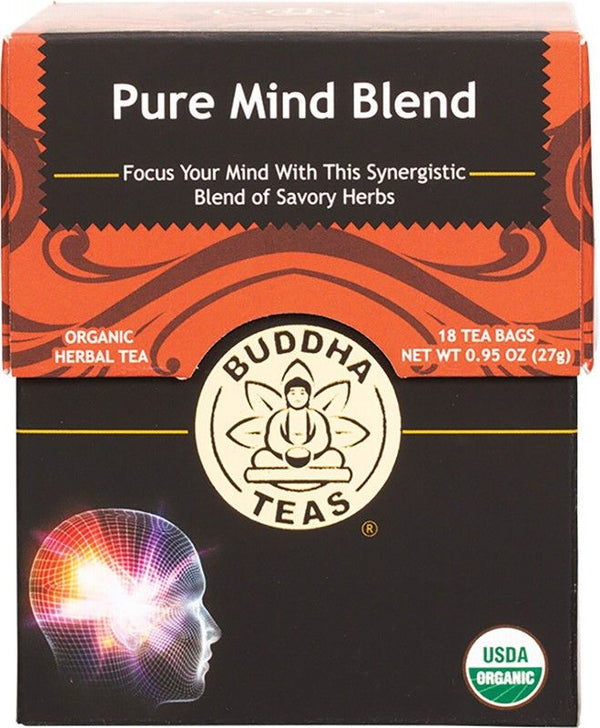 Buddha Teas Organic Herbal Tea Bags Pure Mind Blend 18s