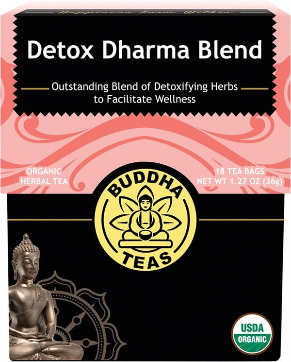 Buddha Teas Organic Herbal Tea Bags Detox Dharma Blend 18s