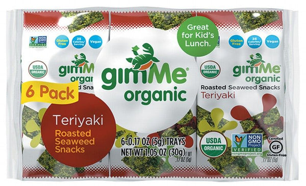 gimMe Roasted Seaweed Snacks Teriyaki 6 Pack 6X5g